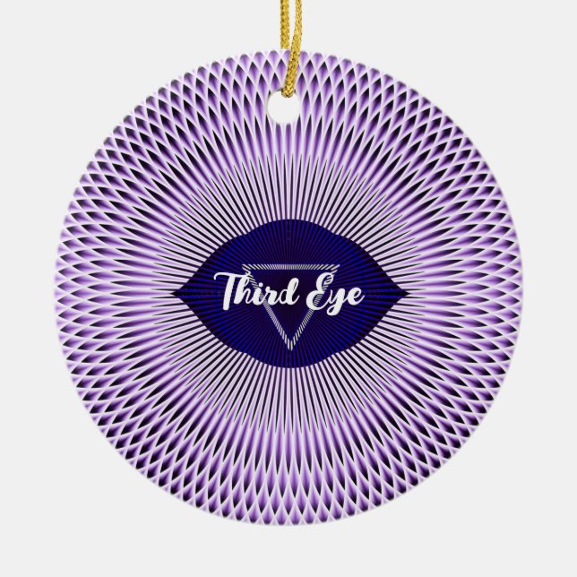 Seven Chakras Third Eye Chakra Yoga Design Ceramic Tree Decoration (Front)