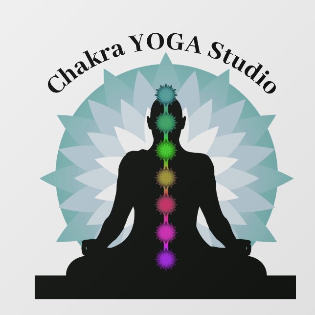 Seven Chakras Yoga Design Window Cling (Sheet)