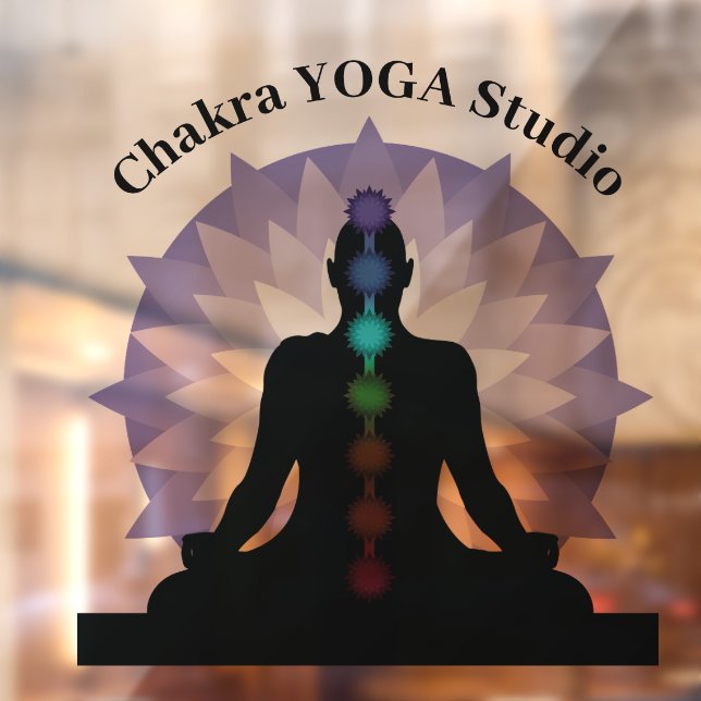 Seven Chakras Yoga Pose Window Cling (Sheet 2)