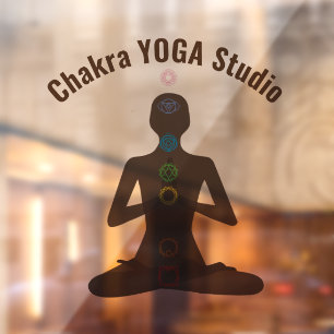 Seven Chakras Yoga Pose Window Cling