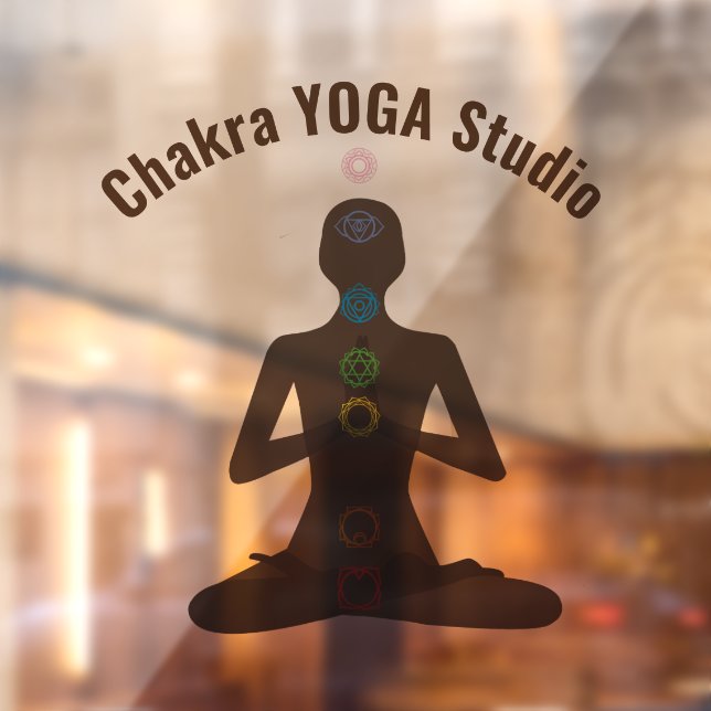 Seven Chakras Yoga Pose Window Cling (Sheet 2)