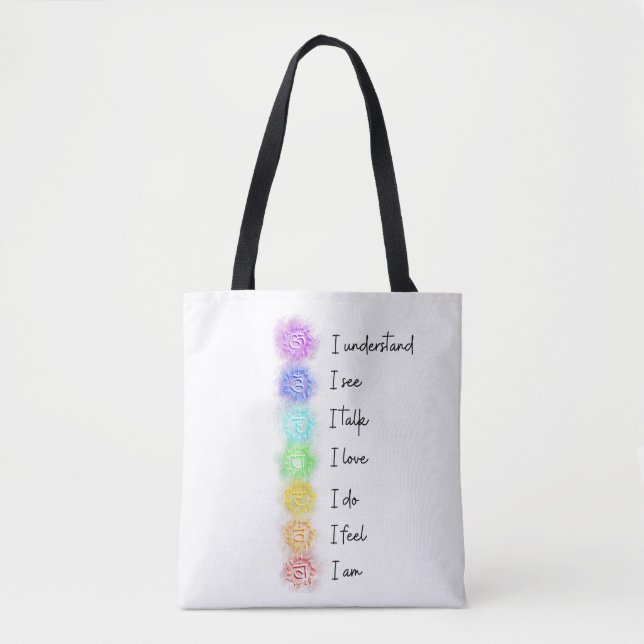Seven Chakras Yoga  Tote Bag (Front)