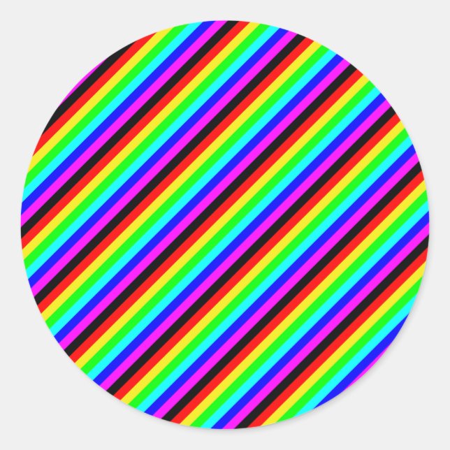 seven colours classic round sticker (Front)