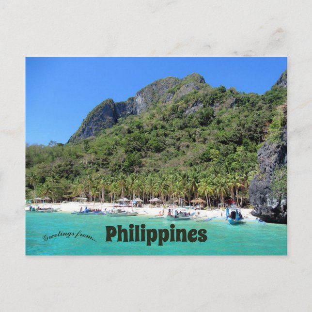 Seven Commandos Beach Philippines Postcard (Front)