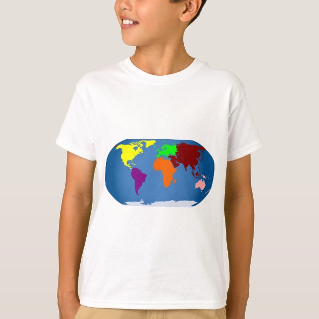 Seven Continents Coloured T-Shirt (Front)