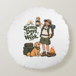 Seven Days A Week Camping AdventuriPad Smart Cover Round Cushion