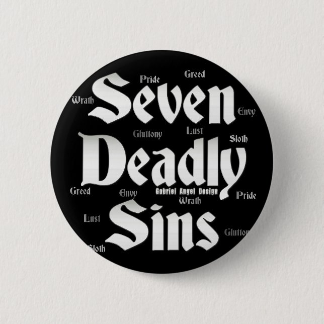 Seven Deadly Sins Logo 6 Cm Round Badge (Front)
