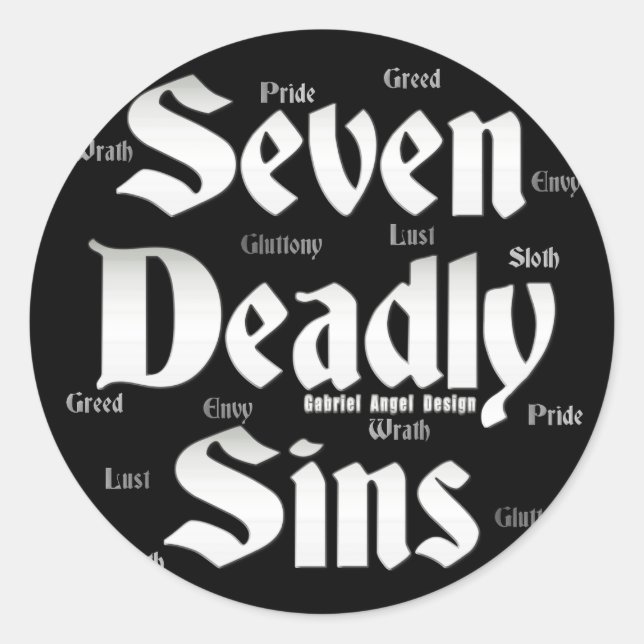 Seven Deadly Sins Logo Classic Round Sticker (Front)