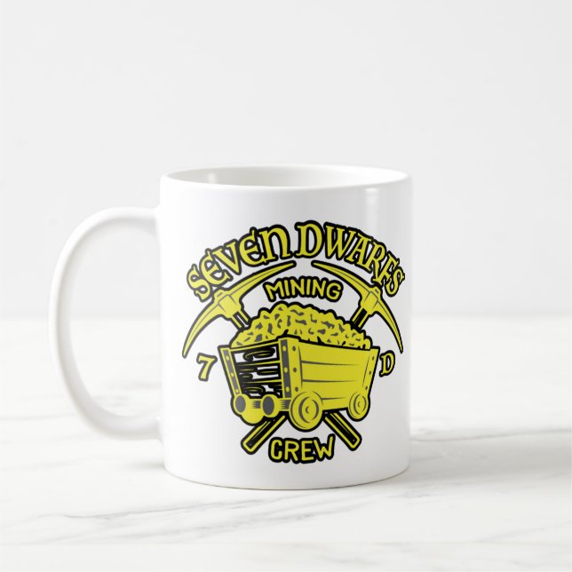 SEVEN DWARFS MINING TRAIN AND STICKER  COFFEE MUG (Left)