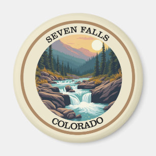 Seven Falls Colorado Retro Magnet