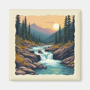 Seven Falls Colorado Retro Magnet