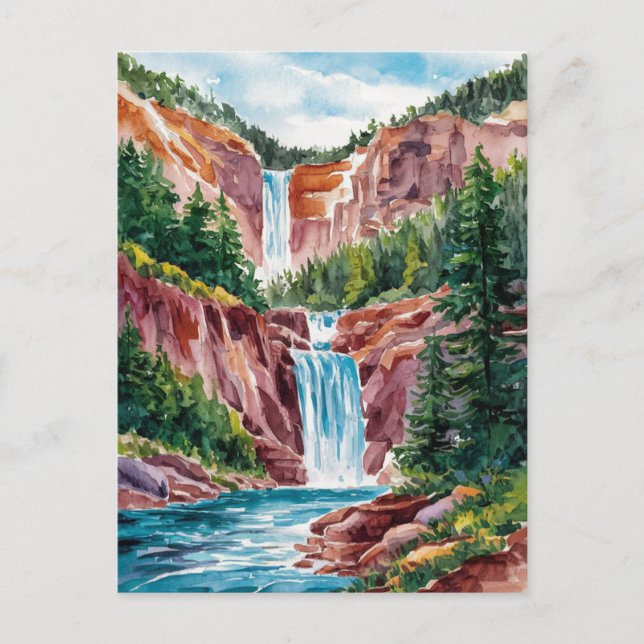seven falls colorado Watercolor Painting Postcard (Front)