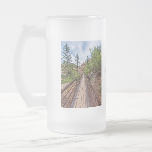 Seven Falls Walkway Bridge Frosted Mug (Left)