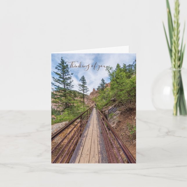 Seven Falls Walkway Bridge Thinking Of You Card (Front)