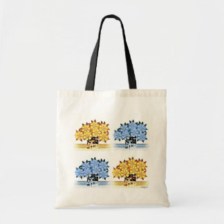 Seven Flower Design Tote Bag