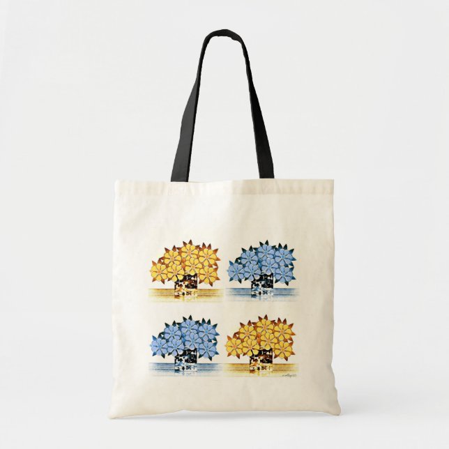 Seven Flower Design Tote Bag (Front)