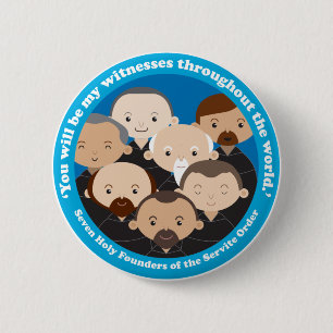 Seven Founders of the Servite Order 6 Cm Round Badge