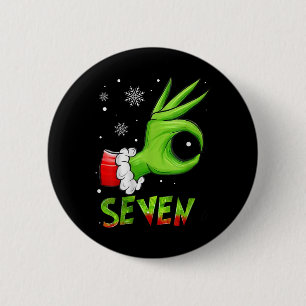 Seven Funny 6 7 Meme Santa Christmas Xmas Teacher  Cm Round Badge