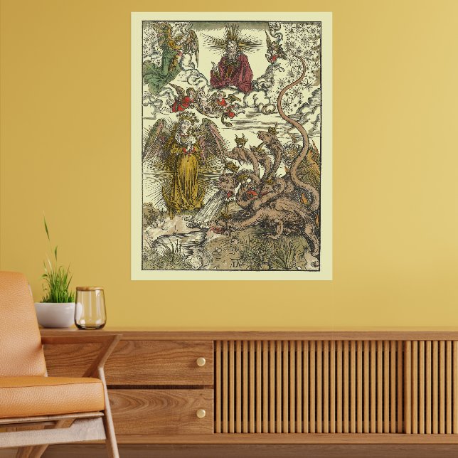 Seven Headed Dragon by Albrecht Dürer Poster (Living Room 2)