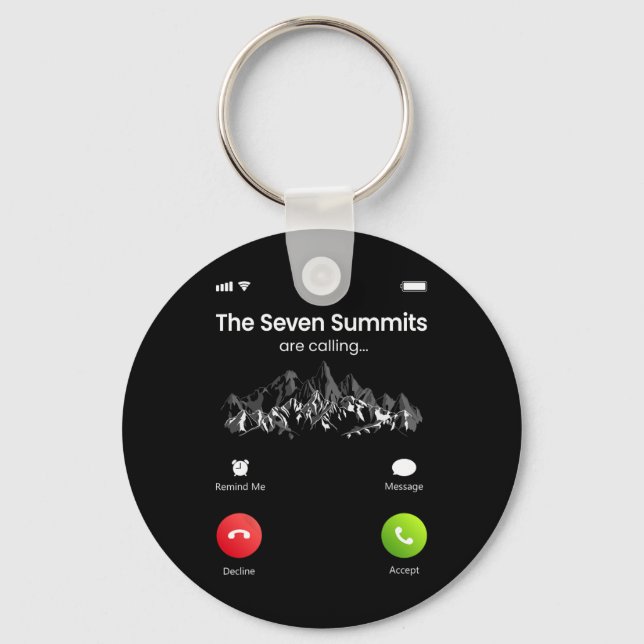Seven Highest Summits Are Calling Funny Climbing H Key Ring (Front)