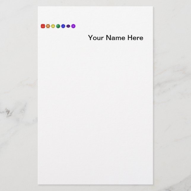 Seven Horizontal Chakras Stationery (Front)