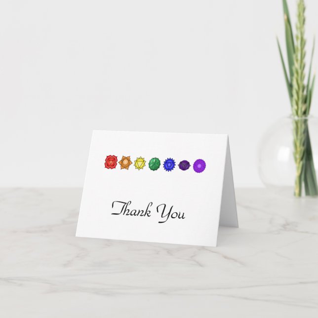 Seven Horizontal Chakras Thank You Card (Front)