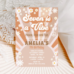 Seven is a vibe birthday invitation