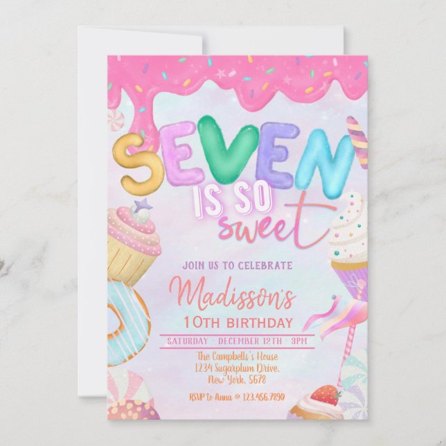 seven is so sweet invitation (Front)
