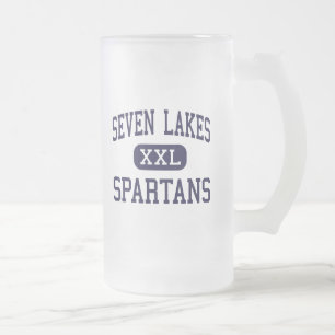Seven Lakes - Spartans - High School - Katy Texas Frosted Glass Beer Mug