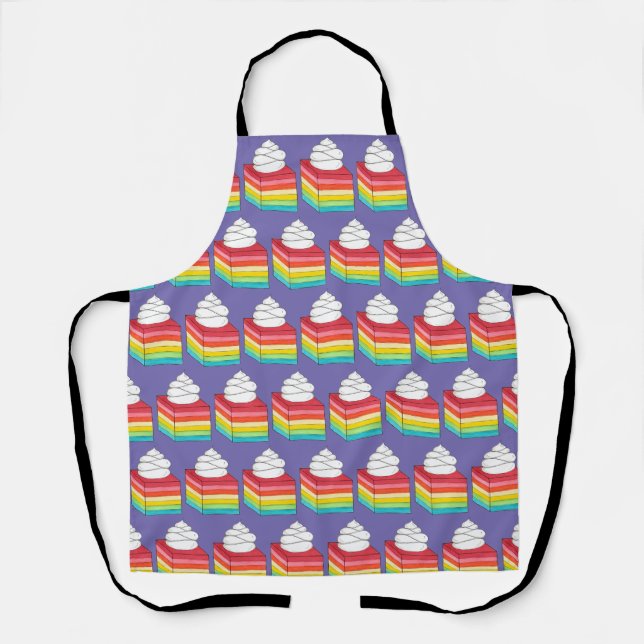 Seven Layer Retro Rainbow Gelatin Salad Dessert Apron (Front)