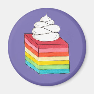 Seven Layer Retro Rainbow Gelatin Salad Dessert Magnet