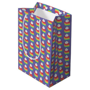 Seven Layer Retro Rainbow Gelatin Salad Dessert Medium Gift Bag