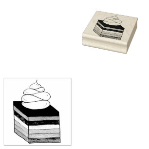 Seven Layer Retro Rainbow Gelatin Salad Dessert Rubber Stamp