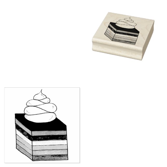 Seven Layer Retro Rainbow Gelatin Salad Dessert Rubber Stamp (Stamped)