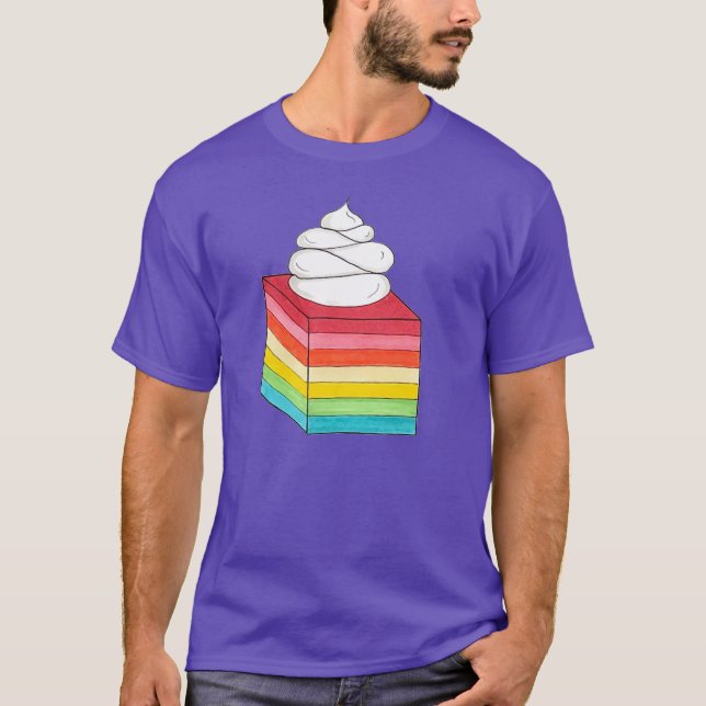 Seven Layer Retro Rainbow Gelatin Salad Dessert T-Shirt (Front)