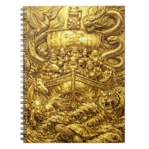 Seven Lucky Gods -Japanese Gods- Golden shine Notebook
