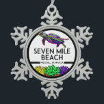 Seven Mile Beach Negril Jamaica Sea Turtle Snowflake Pewter Christmas Ornament<br><div class="desc">Seven Mile Beach Negril Jamaica Sea Turtle</div>
