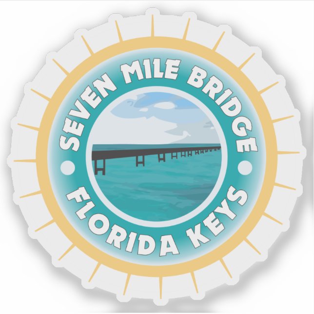 Seven Mile Bridge Florida Keys Illustration (Front)