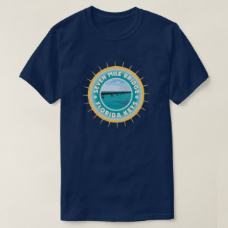 Seven Mile Bridge Florida Keys on Dark Colour T-Shirt