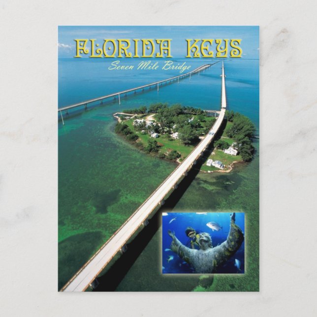 Seven Mile Bridge & Pigeon Key,  Florida Keys Postcard (Front)