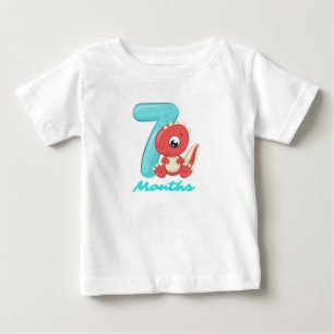 Seven Months cute dinosaur Baby T-Shirt