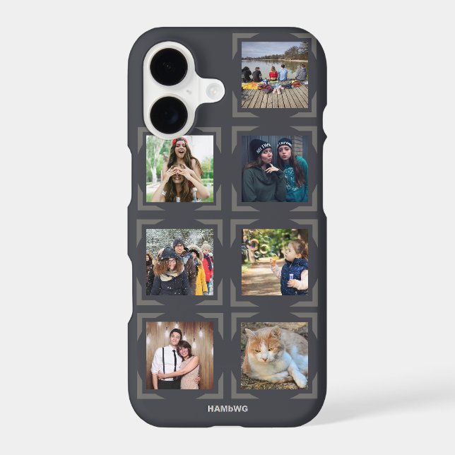 Seven Photo Cell Phone Case with Flowers HAMbWG (Back)