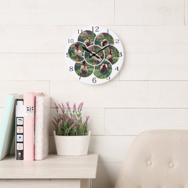 Seven Picture Round Duck Photo Collage, Clock (Reading Room)