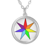 Seven-Pointed Rainbow Star Necklace