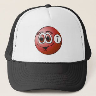 Seven Pool Ball Cartoon Trucker Hat