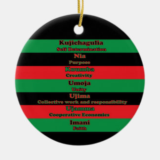 Seven Principles Kwanzaa Red Black Green Ceramic Tree Decoration