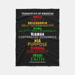 Seven Principles Of Kwanzaa Christmas Afro-america Fleece Blanket