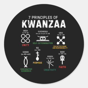 Seven Principles Of Kwanzaa Happy Kwanzaa 1  Classic Round Sticker