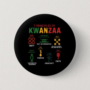 Seven Principles Of Kwanzaa Happy Kwanzaa 3  6 Cm Round Badge