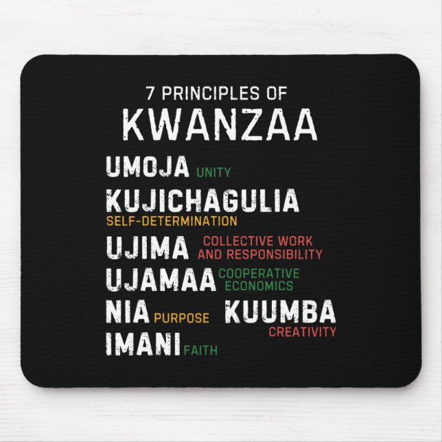 Seven Principles Of Kwanzaa Happy Kwanzaa 7  Mouse Mat (Front)